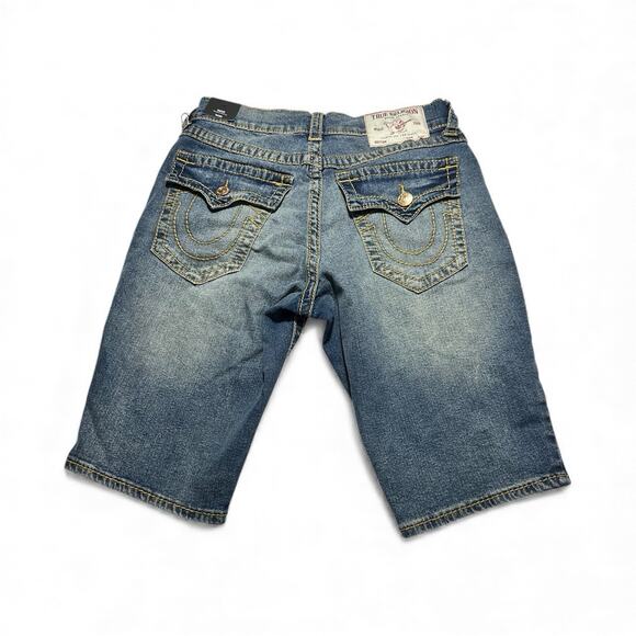 True Religion Brand Rocco Big T Flap Relaxed Skinny Denim Shorts Men's 30 NWT - Picture 3 of 9